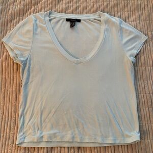 Forever 21 Soft Blue V-Neck Tee